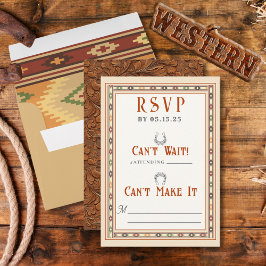 Old West Frontier Wedding RSVP Card Kaartje