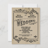 Old West Geïnspireerd  Wedding Invite Kaart (Voorkant)