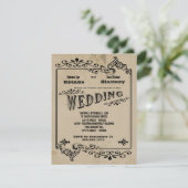 Old West Geïnspireerd  Wedding Invite Kaart (Staand voorkant)