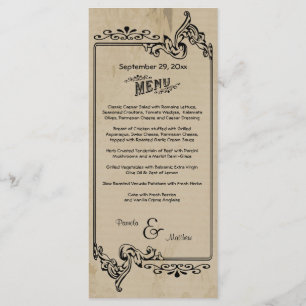 Old West Geïnspireerd  Wedding Menu Card