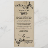 Old West geïnspireerde bruiloft menu Kaart (Voorkant)