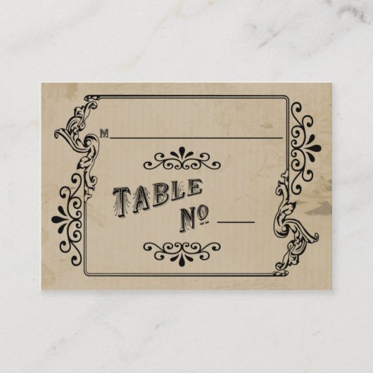 Old West Geïnspireerde Table Place Card Plaatskaartje (Voorkant)