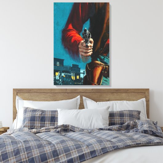  Old West Gunslinger Cowboy Canvas Afdruk (Insitu (Slaapkamer))