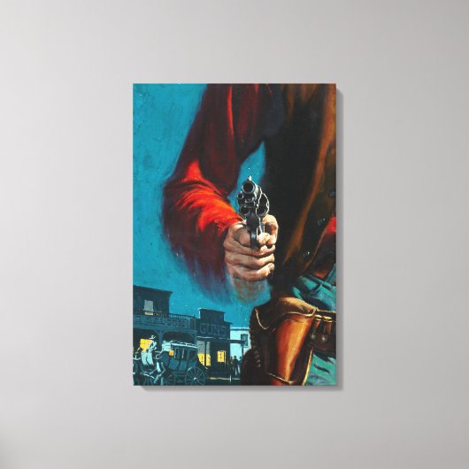 Old West Gunslinger Cowboy Canvas Afdruk (Voorkant)