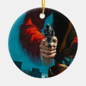  Old West Gunslinger Cowboy Keramisch Ornament (Voorkant)