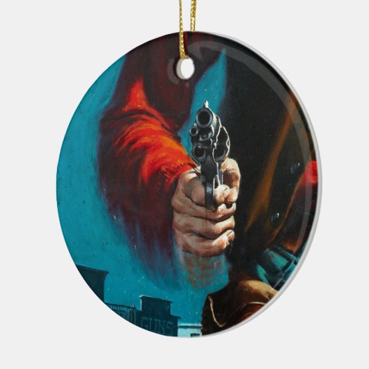 Old West Gunslinger Cowboy Keramisch Ornament (Links)