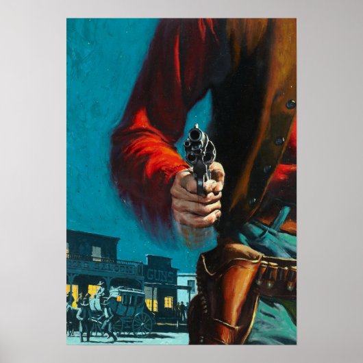 Old West Gunslinger Cowboy Poster (Voorkant)