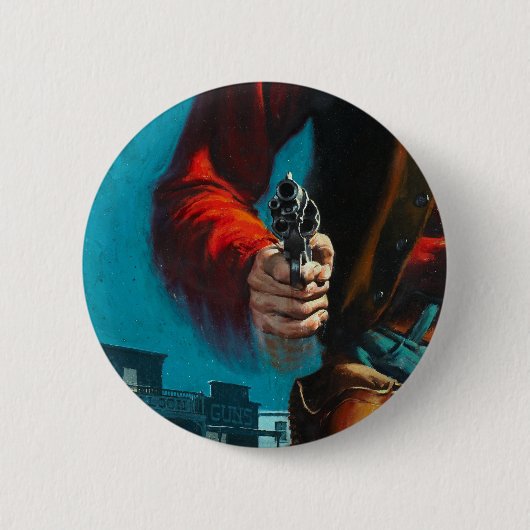  Old West Gunslinger Cowboy Ronde Button 5,7 Cm (Voorkant)