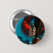  Old West Gunslinger Cowboy Ronde Button 5,7 Cm (Voorkant /achterkant)