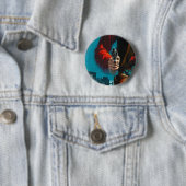  Old West Gunslinger Cowboy Ronde Button 5,7 Cm (In situ)