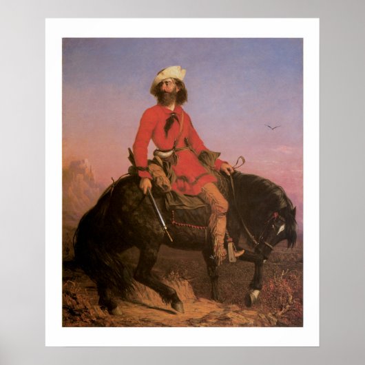 Old West Indian Scout Cowboy Art Print Poster (Voorkant)