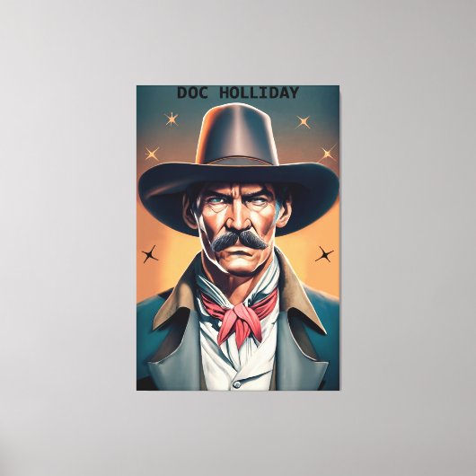 Old West Legend Doc Holliday Canvas Afdruk (Voorkant)