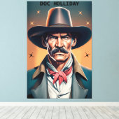 Old West Legend Doc Holliday Canvas Afdruk (Insitu (Houten vloer))