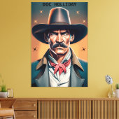 Old West Legend Doc Holliday Canvas Afdruk (Insitu (Woonkamer))