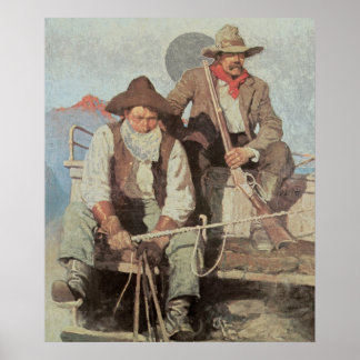 Old West Pay Stagecoach Art Print Poster 1909