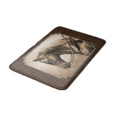 Old West Quarter Horse Sepia Brown Badmat (Gekanteld)