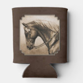 Old West Quarter Horse Sepia Brown Blikjeskoeler (Achterkant)