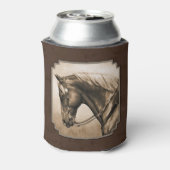 Old West Quarter Horse Sepia Brown Blikjeskoeler (Blikje Achterkant)