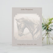 Old West Quarter Horse Sepia Brown Custom Briefhoofd (Staand voorkant)