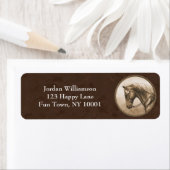 Old West Quarter Horse Sepia Brown Etiket (Insitu)