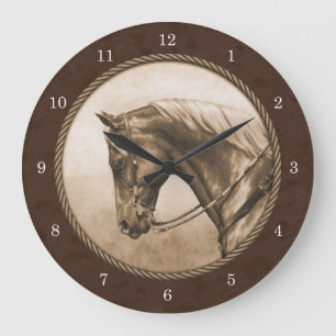 Old West Quarter Horse Sepia Brown Grote Klok