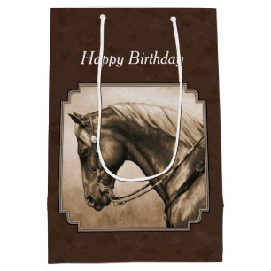 Old West Quarter Horse Sepia Brown Medium Cadeauzakje