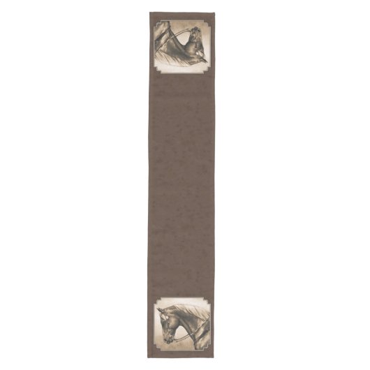 Old West Quarter Horse Sepia Brown Medium Tafelloper (Voorkant)