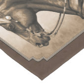 Old West Quarter Horse Sepia Brown Medium Tafelloper (Hoek)