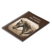 Old West Quarter Horse Sepia Brown Notitieboek (Linkerzijde)