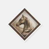 Old West Quarter Horse Sepia Brown Servetten (Hoek)