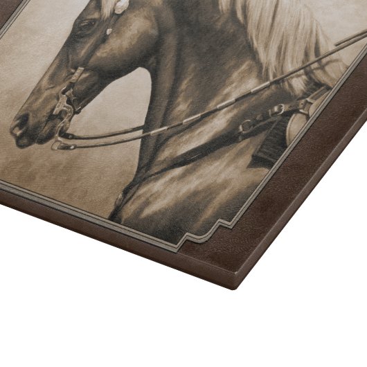 Old West Quarter Horse Sepia Brown Snijplank (Hoek)