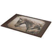 Old West Quarter Horse Sepia Brown Snijplank (Hoek)