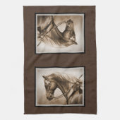 Old West Quarter Horse Sepia Brown Theedoek (Verticaal)