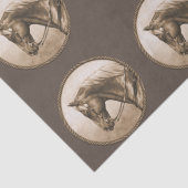 Old West Quarter Horse Sepia Brown Tissuepapier (Detail)