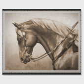 Old West Quarter Horse Sepia Cadeaupapier (Vlak)