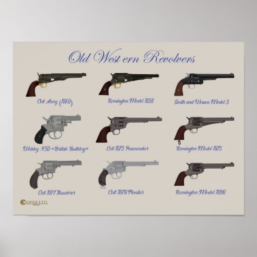 Old West Revolvers Poster (Voorkant)
