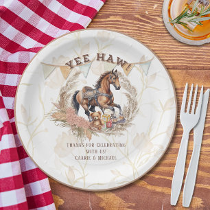  Old West Rocking Horse Baby shower Papieren Bordje