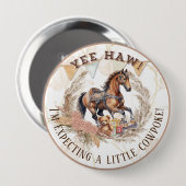 Old West Rocking Horse Baby shower Ronde Button 4,0 Cm (Voorkant /achterkant)