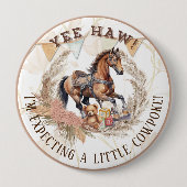 Old West Rocking Horse Baby shower Ronde Button 4,0 Cm (Voorkant)