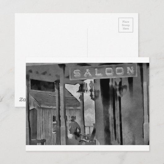 Old West Saloon Briefkaart (Voorkant / Achterkant)