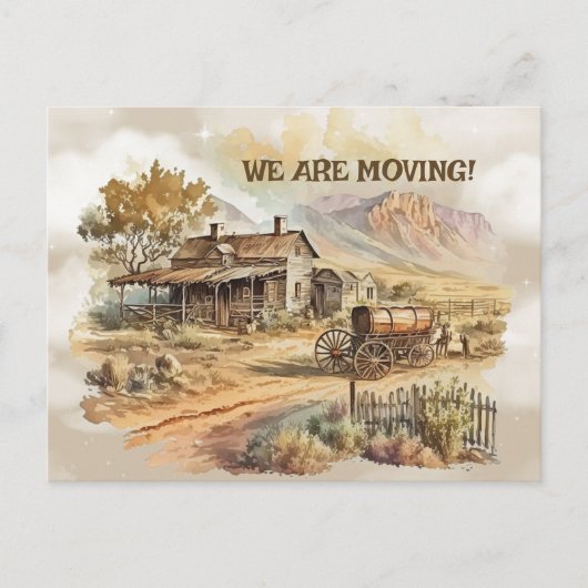 Old West Scene We zijn Moving Briefkaart (Voorkant)