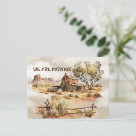 Old West Scene We zijn Moving Briefkaart (Staand voorkant)