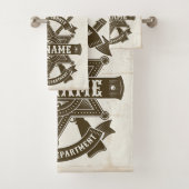 Old West Sheriff Deputy Rifles Badge gepersonalise Bad Handdoek (Insitu)