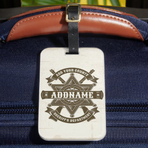 Old West Sheriff Deputy Rifles Badge gepersonalise Bagagelabel