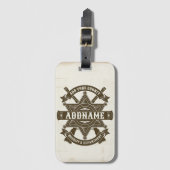Old West Sheriff Deputy Rifles Badge gepersonalise Bagagelabel (Voorkant (verticaal))