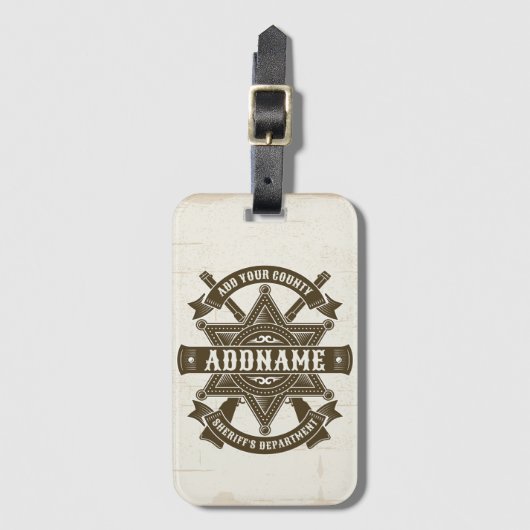 Old West Sheriff Deputy Rifles Badge gepersonalise Bagagelabel (Voorkant (verticaal))