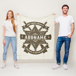 Old West Sheriff Deputy Rifles Badge gepersonalise Fleece Deken