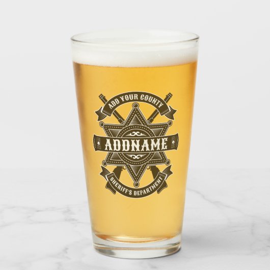 Old West Sheriff Deputy Rifles Badge gepersonalise Glas (Voorkant gevuld)