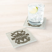 Old West Sheriff Deputy Rifles Badge gepersonalise Glazen Onderzetter (Schuin)