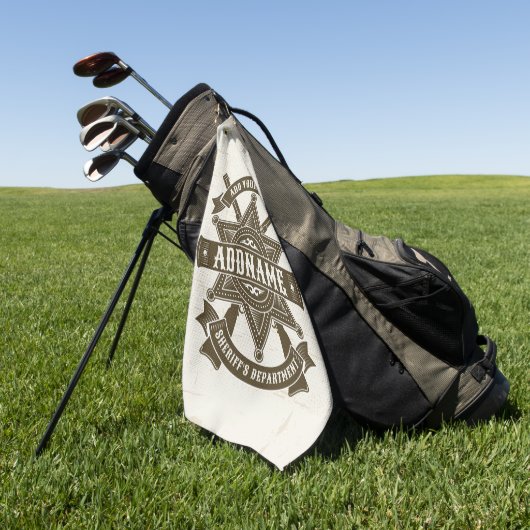 Old West Sheriff Deputy Rifles Badge gepersonalise Golfhanddoek (Groen)